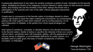 ... one nation for another produces a variety of evils - George Washington