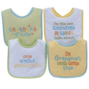 Parent's Choice Neutral Baby Bib, Grandma, 4-Pack
