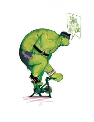 Hulk Smash Spin Class Instructor by deadlymike