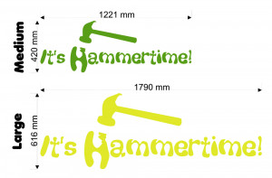 It's Hammertime (MC Hammer) Lyric wall decal size chart