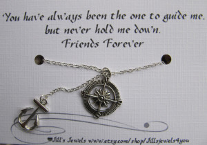 Quotes Female To Male ~ Best Friend Compass and Anchor Charm Necklace ...