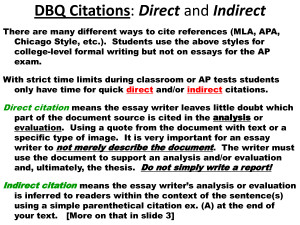 Types of DBQ Citations