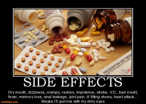 SIDE EFFECTS Dry mouth, dizziness, cramps, rashes, impotence, stroke ...