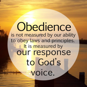 Obedience is not measured by our ability to obey laws and principles ...