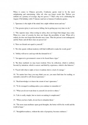 27 Chinese Proverbs To Celebrate The Birthday of Confucius