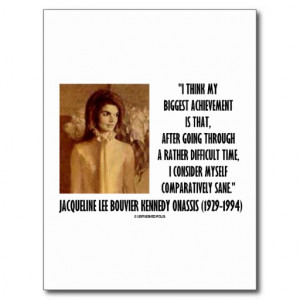 Jackie Kennedy Portrait Comparatively Sane Quote Postcard