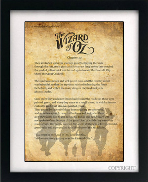 Wizard of Oz Dorothy Quote Art Book Print - A3 or A4 Large Vintage ...