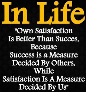 Satisfaction vs Success