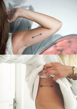 Friendship Arrow Tattoos On Arm And Ribs