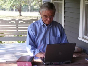 Beloved Chronicle columnist Leon Hale on his front porch. Don't see ...