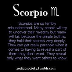Misunderstood. #Scorpio #Quote #Zodiac #Astrology For more Scorpio ...