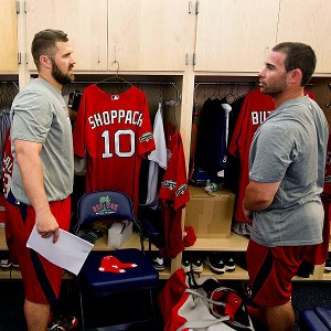 Shoppach And Daniel Butler Hang Out The New Red Sox Clubhouse