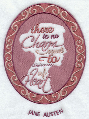 Jane Austen's famous words are stylishly arranged in this silhouette ...