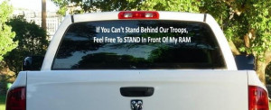 Dodge Ram Stand Behind our troops Window decal by CheapDecalShop, $13 ...