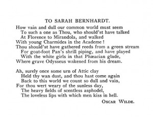 Labels: Books , Oscar Wilde , Sarah Bernhardt