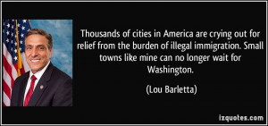 ... Small towns like mine can no longer wait for Washington. - Lou