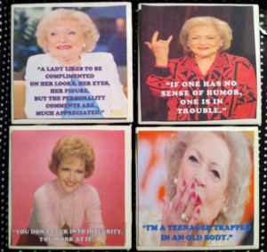 Set of 4 Betty White Coasters Golden Girls by GorgeousGlassware, $12 ...