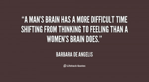 man's brain has a more difficult time shifting from thinking to ...