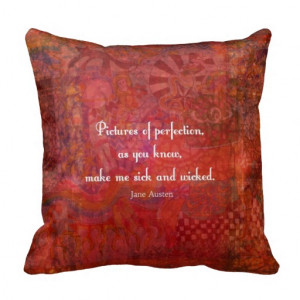 Jane Austen cute, literary quote Throw Pillow