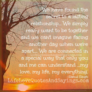 secret to a lasting relationship...
