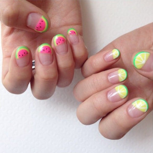 Watermelon & lime #summernails: Nailshair Allthingspretti, Nails Art ...