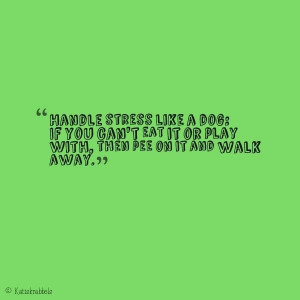 handle stress like a dog