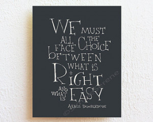 quote Harry Potter movie quote print - We must all face the choice ...