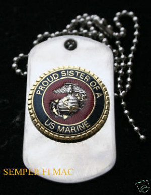 Details about PROUD SISTER OF A US MARINE DOG TAG PIN GRADUATION ...
