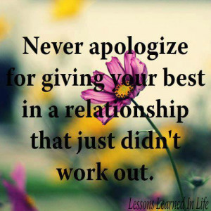 ... for giving your best in a relationship that just didn't work out