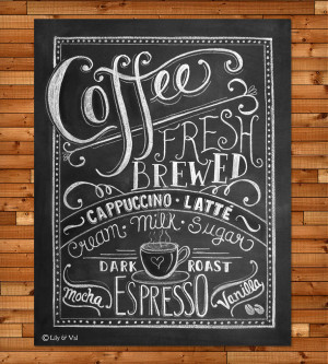 Coffee Love Chalkboard Art Print - 11x14 | This is an 11