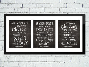 Albus Dumbledore quote print, set of 3 Harry Potter art print, Harry ...