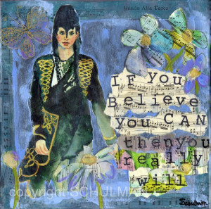 mixed media collage Inspiration Art Quote Canvas Painting 12x12