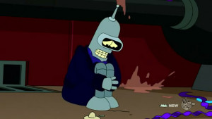 Bender feeling poor and sad afterwards.