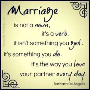 Marriage is a Verb