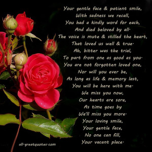 ... smile with sadness we recall – In Loving Memory Cards Free To Share