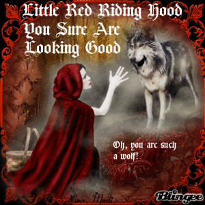 ... basket of goodies to Grandma, Little Red Riding Hood meets the Wolf