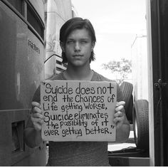 Zac Mayfield (drummer for Oh, Sleeper) holding the suicide sign. More