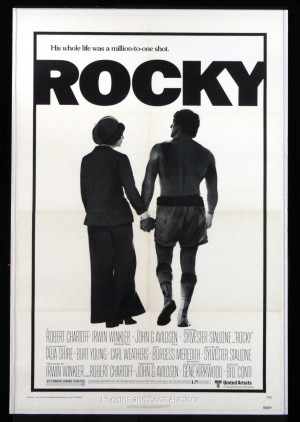 1976 Rocky Original 27x41 One Sheet Linen Backed Movie Poster