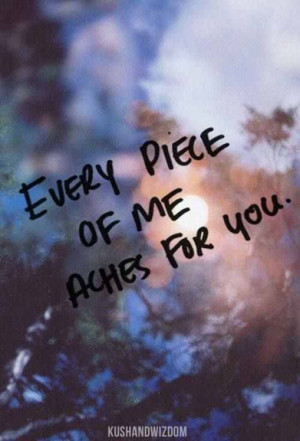 Every piece of me aches for you