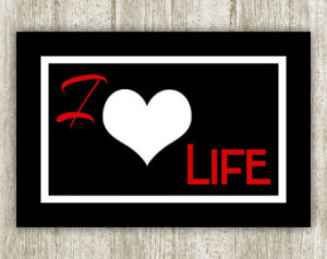 Love Life Printable, 4x6, Instant Download, Red Black White ...