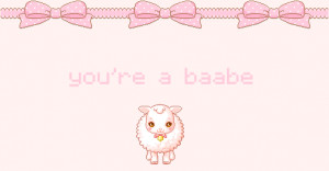 love cute mine kawaii pink babe sheep lamb pixel gif kawaii nice text ...