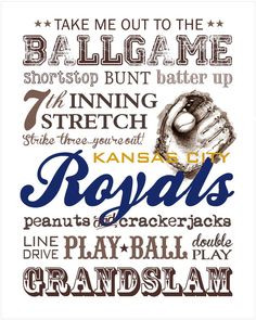 Kansas City Royals Baseball Subway Art 8x10 by CloverBrookArt, $10.00 ...