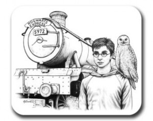Harry Potter Hedwig and the Hogwart s Express Fan Art Mouse Pad ...
