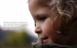 Inspirational quotes smile picture of cute little girl in the garden ...