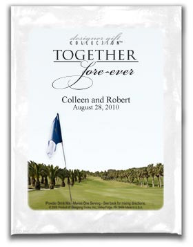 ... Wedding Cocktail - Together Fore-Ever - Golf Flag on Fairway