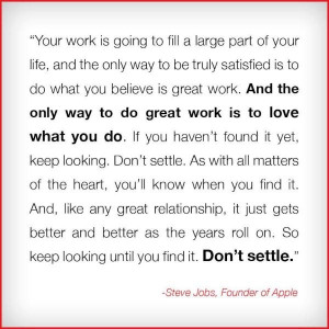 Quote by Steve Jobs about work.