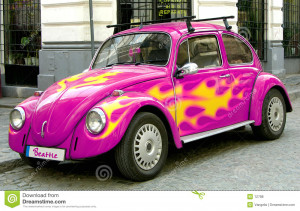 Royalty Free Stock Photos: Pink beetle car