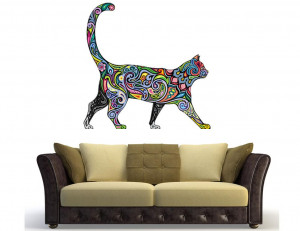 Details about cat animal tiger Removable Art Vinyl Quote Wall Sticker ...