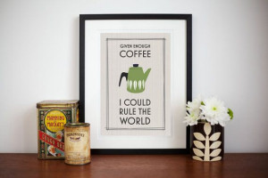 Cathrineholm Kitchen Art Coffee Quote Office by oflifeandlemons, $20 ...