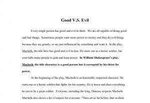 Macbeth- Good vs evil